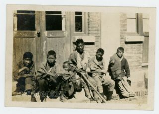Vintage Photograph 1930s China Tsingtao Street Children Qingdao Sharp Photo