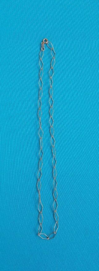 Vtg Rose Gold Over Sterling Silver 18 " Diamond Shaped Link Chain Necklace - Italy