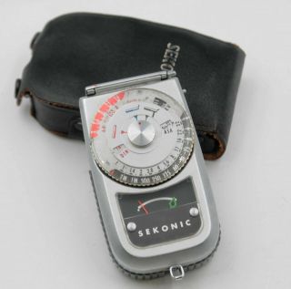 Vintage Sekonic Light Meter With Leather Case