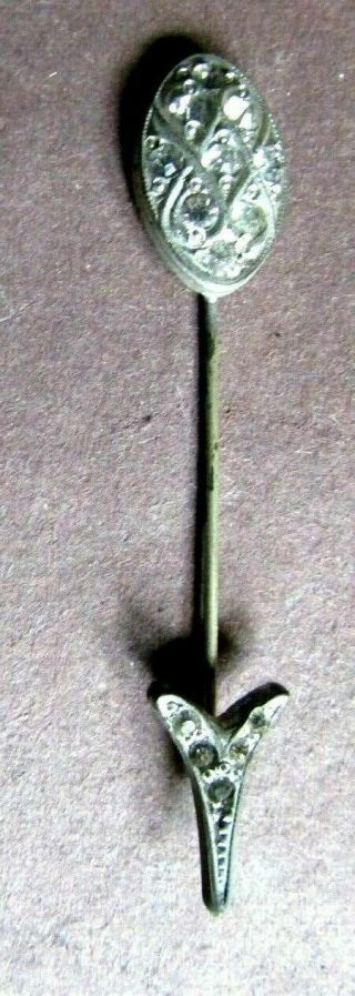 Vintage Art Deco Stick Pin With Rhinestones