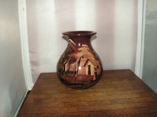 Vintage Signed Pancho - Mexican Hand Painted 6 " Pottery Jar - Vase - Elpaco - Estate