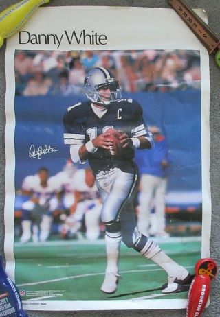 Vtg 35 X 23 Danny White Dallas Cowboys Poster Sports Illustrated