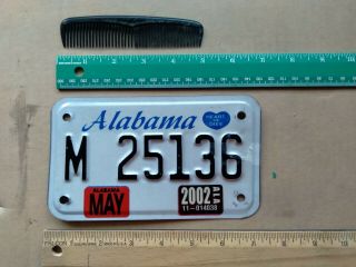 License Plate,  Alabama,  Motorcycle,  2002,  N 35136