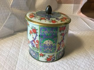 Vintage Tin Metal Container W/lid Made In England
