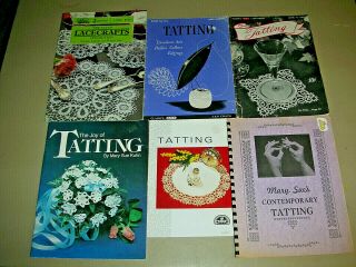 6 Vintage Tatting Books Dmc,  Spool Cotton Co. ,  Susan Bates,  Joy Of Tatting