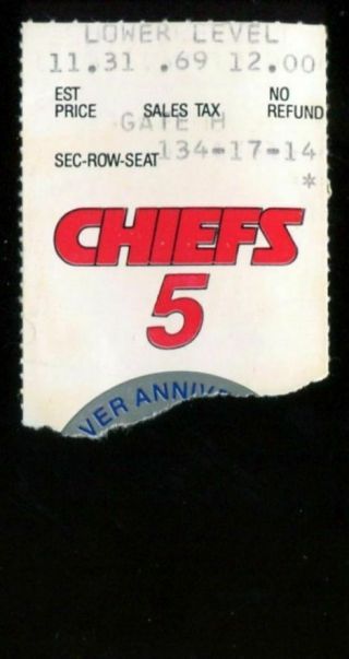 Ticket Football Kansas City Chiefs 1984 10/7 York Jets Mark Gastineau Sack