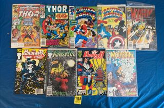 9 Vintage Comic Books Marvel Comics Punisher Wolverine Thor Captain America
