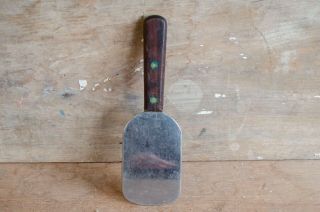 Vintage The Clyde Cutlery Co Stainless Spatula Flipper W/ Wood Handle