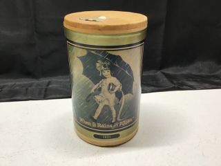 Vintage Morton Salt Cardboard Container 1921 When It Rains It Pours