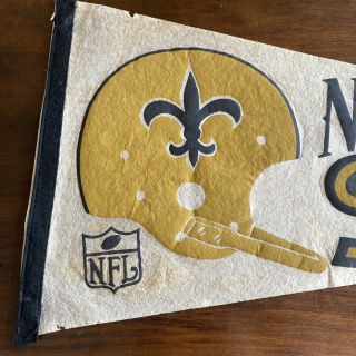 Rare Vtg NFL Orleans Saints 1960 ' s 30” Felt Pennant Banner Flag 2