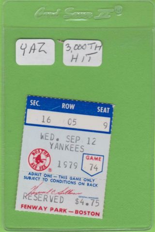 Sept 12,  1979 Ticket Stub Carl Yastrzemski 