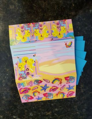 Vtg Lisa Frank " Little Puppies " Note Folding Card With Envelope Sleeve
