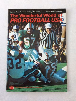 1972 Nflpa Wonderful World Of Pro Football Usa Stamp Album Vf,