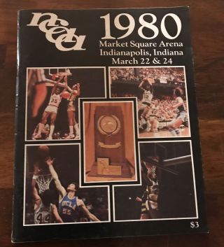 1980 Ncaa Basketball Championship Souvenir Program Ucla Iowa Purdue Louisville
