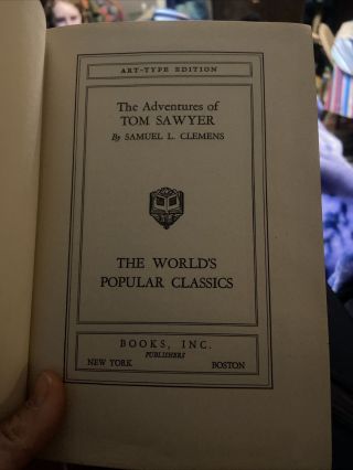 Vintage The Adventures Of Tom Sawyer By Samuel Clemens Art Type Edition