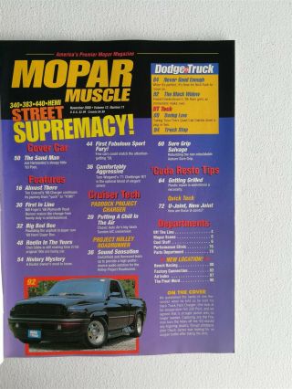 Mopar Muscle November 2000 - 1968 Dodge Charger - 1968 Plymouth Road Runner 2