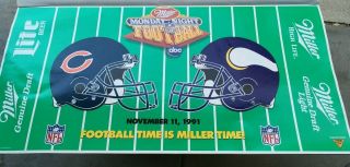 1991 Miller Lite Monday Night Football Poster - Bears.  Vs.  Vikings