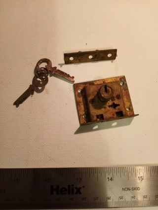 Vintage Corbin No.  18 Chest Lock W/key,  2 ".  Brass