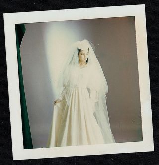 Vintage Photograph Bride Wearing Wedding Gown / Dress