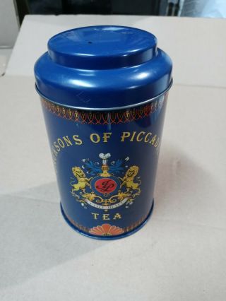 2 Vintage Blue Jacksons Of Piccadilly Tin Canister