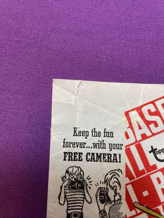 1970 TOPPS Baseball Card Wax Wrapper.  Vintage,  Scarce.  Camera Offer. 2