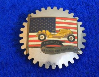 Vintage Usa United States Flag Grille Badge Bumper License Topper Accessory Aacc
