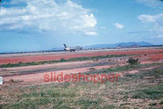 Slide Photo 1968 Vietnam War Phan Rang Air Base North American F - 100 Sabre
