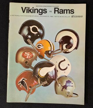 1969 Conference Final Game Program Minnesota Vikings Los Angeles Rams