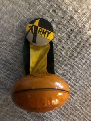 Vintage Army Button Pin And Tin Football From 1940s