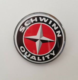 Vintage Schwinn Quality Bicycle Head Badge Pin Button Pinback Bike Chain Ring