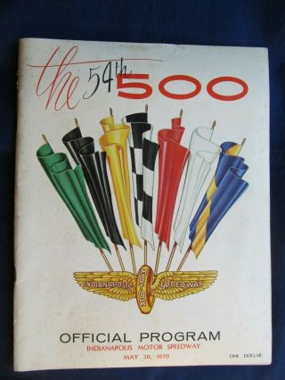 1970 Indy 500 Official Program - 54th Running Of The Indianapolis 500 Race,  Insert