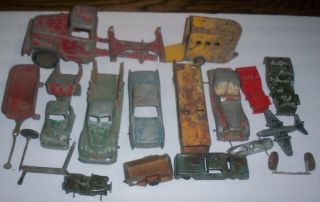 Vintage Tootsietoy Hubley & Others Car Jeeps Trailers Trucks Restore Or Parts