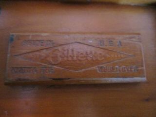 Vintage 1920 Gillette " Big Fellow " Safety Razor Wood Box Only