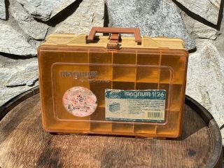 Vintage Magnum By Plano Double Sided Portable Fishing Tackle Box Organizer 1126