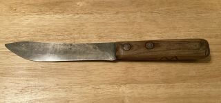 Vintage 7 " Blade Old Hickory Style Butcher Knife Carbon Steel Blade Wood Handle