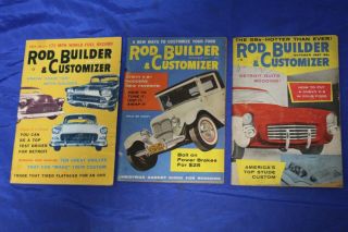 Rod Builder & Customizer (1956) Oct & Dec 1957 Apr 1959 Hot Rods Interiors Gd/vg