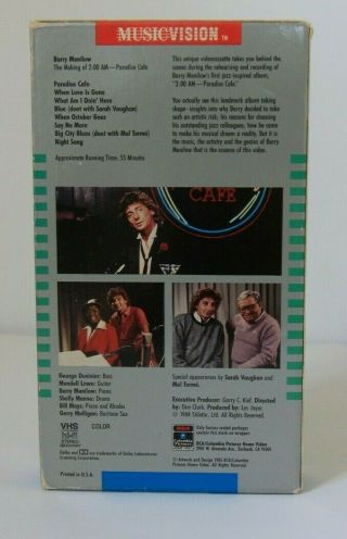Barry Manilow: The Making Of 2:00 AM Paradise Cafe HI FI VHS 1984 VINTAGE Music 2
