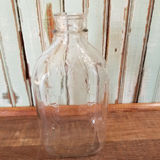 Vintage Embossed Clear Glass Dixie Dairy Milk Bottle Two Quarts Duraglass