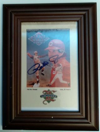Legends Sports Memorabilia Post Card Pete Rose Autograph W/coa