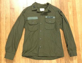 Vintage 70s Us Army Od Cold Weather Field Shirt Ordnance Corps Usareur - Af Europe