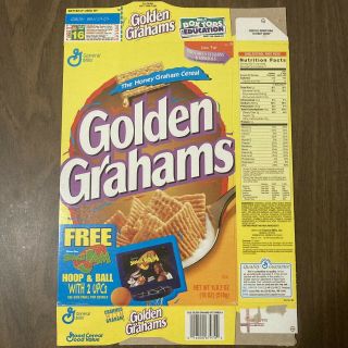 Vtg 90s Golden Grahams Cereal Box Michael Jordan Space Jam Hoop&basketball Promo