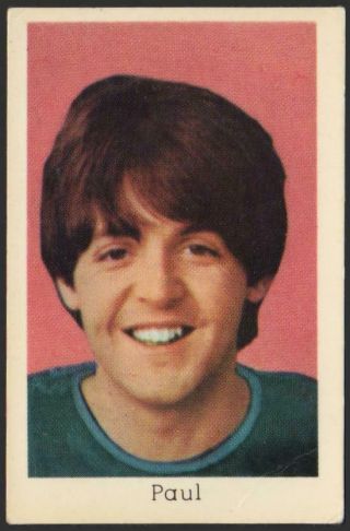 Paul Mccartney - The Beatles - 1965 - 67 Vintage Swedish Pop Stars Set Gum Card