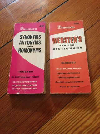 Vintage 1962 Dennison Vest Pocket Dictionary/synonyms,  Antonyms,  Homonyms Compact