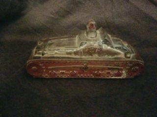 Vintage 1940s Victory Glass Candy Container " Tank Man In Turret " Ww2