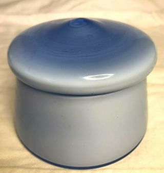 Vintage Hand Blown Blue Glass Canister Apothecary Jar W/ Lid