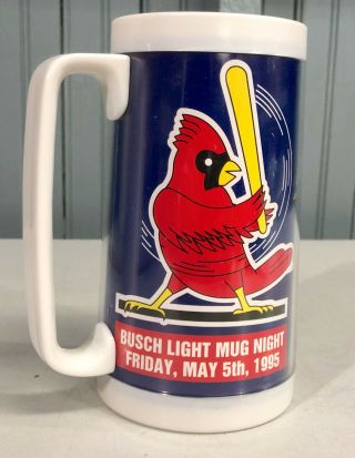 St.  Louis Cardinals Vtg 1995 Busch Light Beer Coffee Cup Mug Night