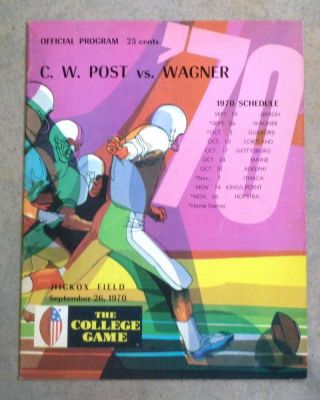 Wagner (ny) @ C.  W.  Post (ny) College Football Program - 1970 - Ex Shape