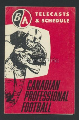 Rare 1962 Cfl Football Schedule British American Oil Co.  Vintage Book