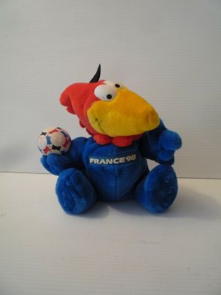 Vintage Football Soccer World Cup France 98 Mascot Soft Plush Puppet Toy