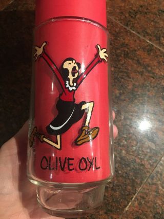 Vtg 1975 Coca - Cola Promotional Collector Glass Olive Oyl Kollect - A - Set Series